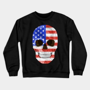 USA Flag Skull - Gift for American With Roots From USA Crewneck Sweatshirt